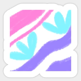 Pink purple blue watercolor art Sticker